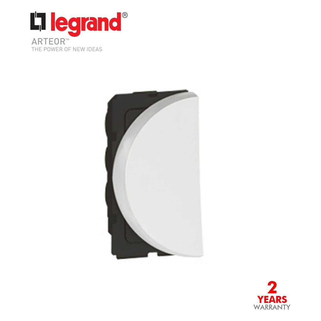 LEGRAND - 1-Way Switch Arteor, 10 AX 250 V~, Round, 1 Left Modules, White