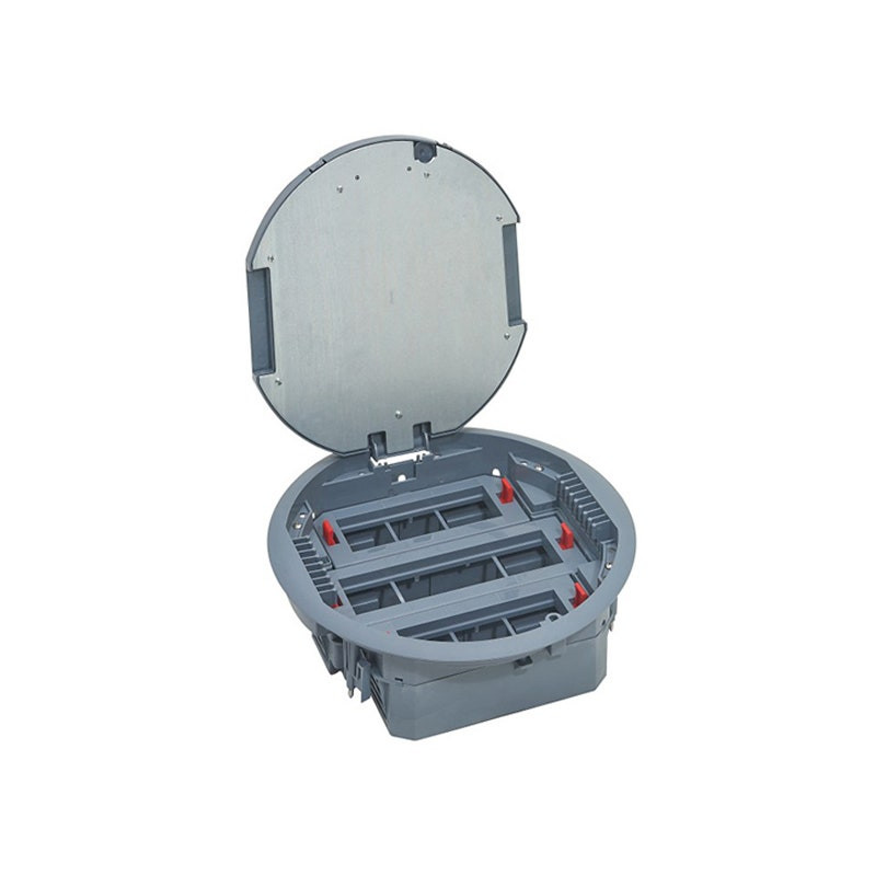 LEGRAND - Floor Box for Wiring Accessories in Horizontal Position, Adjustable Height, Round, 20 Modules