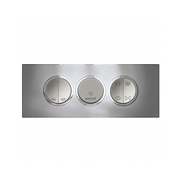 LEGRAND - Master Push-Button Arteor, for Lights, 2 Way, Round, 2 Modules, Magnesium