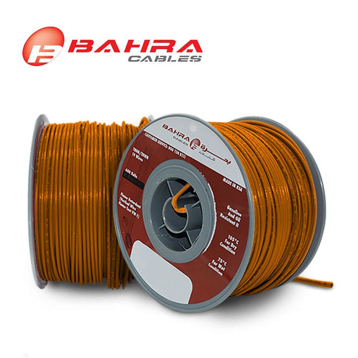 BAHRA CABLES - American Standard, THHN Wire, 16 AWG, 600V, Orange 