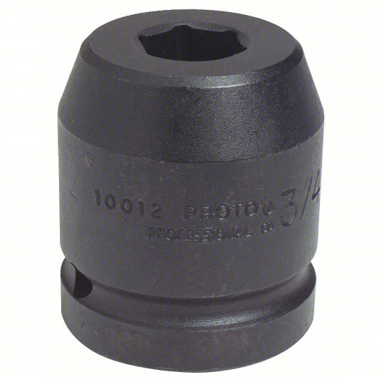 Impact Socket, Alloy steel, 1 inch Drive Size, 3 1/2 inch Socket Size, 6-Point, Standard Depth, Black Oxide