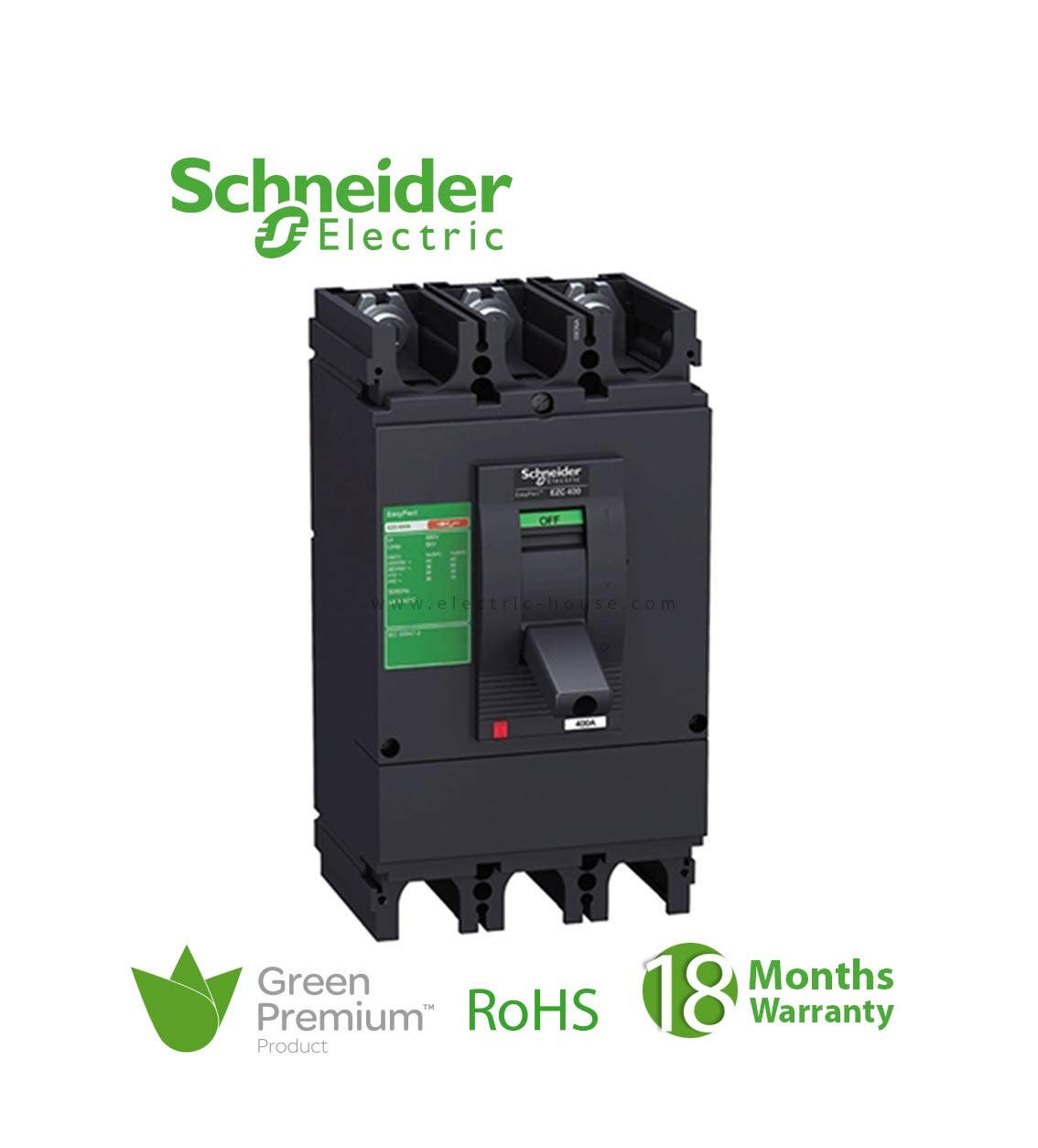 SCHNEIDER - MCCB Breaker, EasyPact EZC100F, 3P, 100A, 10kA 400/415V, TMD Trip Unit