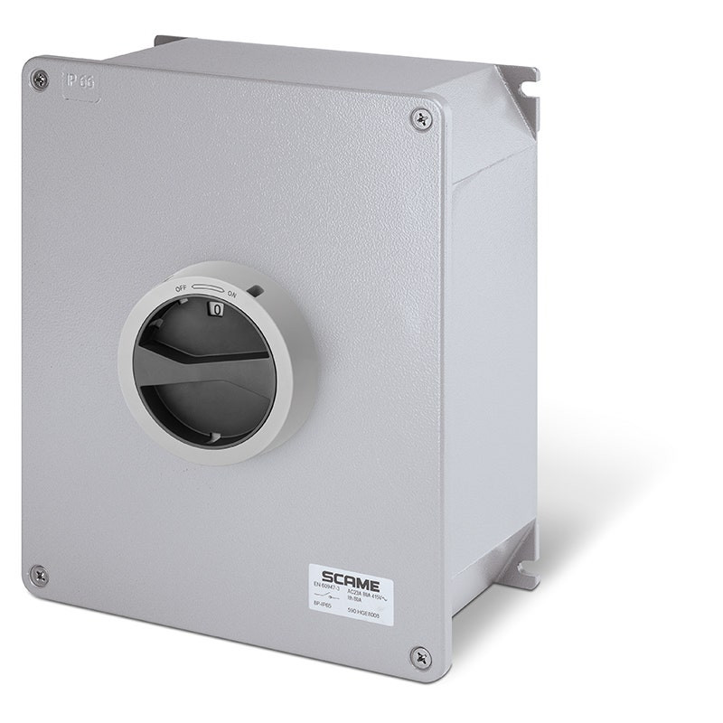 SCAME - Enclosed Switch Disconnector, 125A, 3P, IP65, 264x315x122mm, Y5 IK08, General, Die Cast Aluminium, Grey/Black