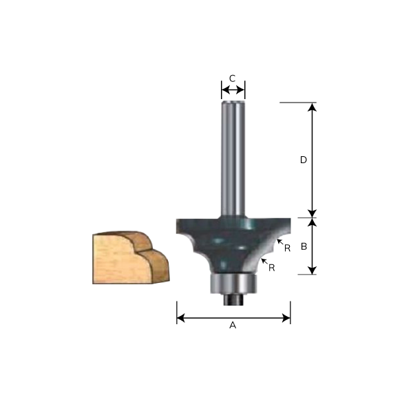 Accessories, Router Bits - Double Round Bit, 6mm
