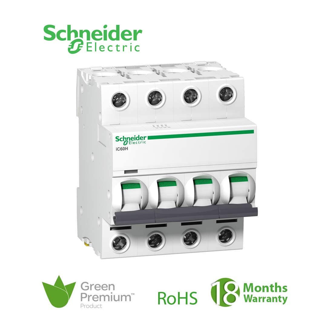 SCHNEIDER - MCB Breaker, Acti9 iC60H, 4P, 32A, C curve 