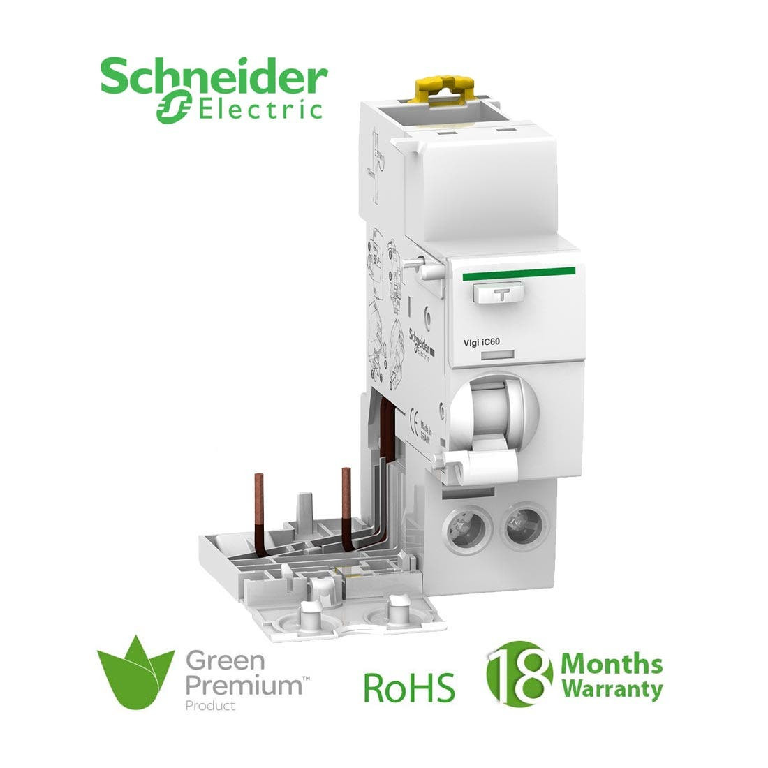 SCHNEIDER - Vigi IC60, Earth-Leakage add-on Block, 2P, 25A, 30mA, AC Type