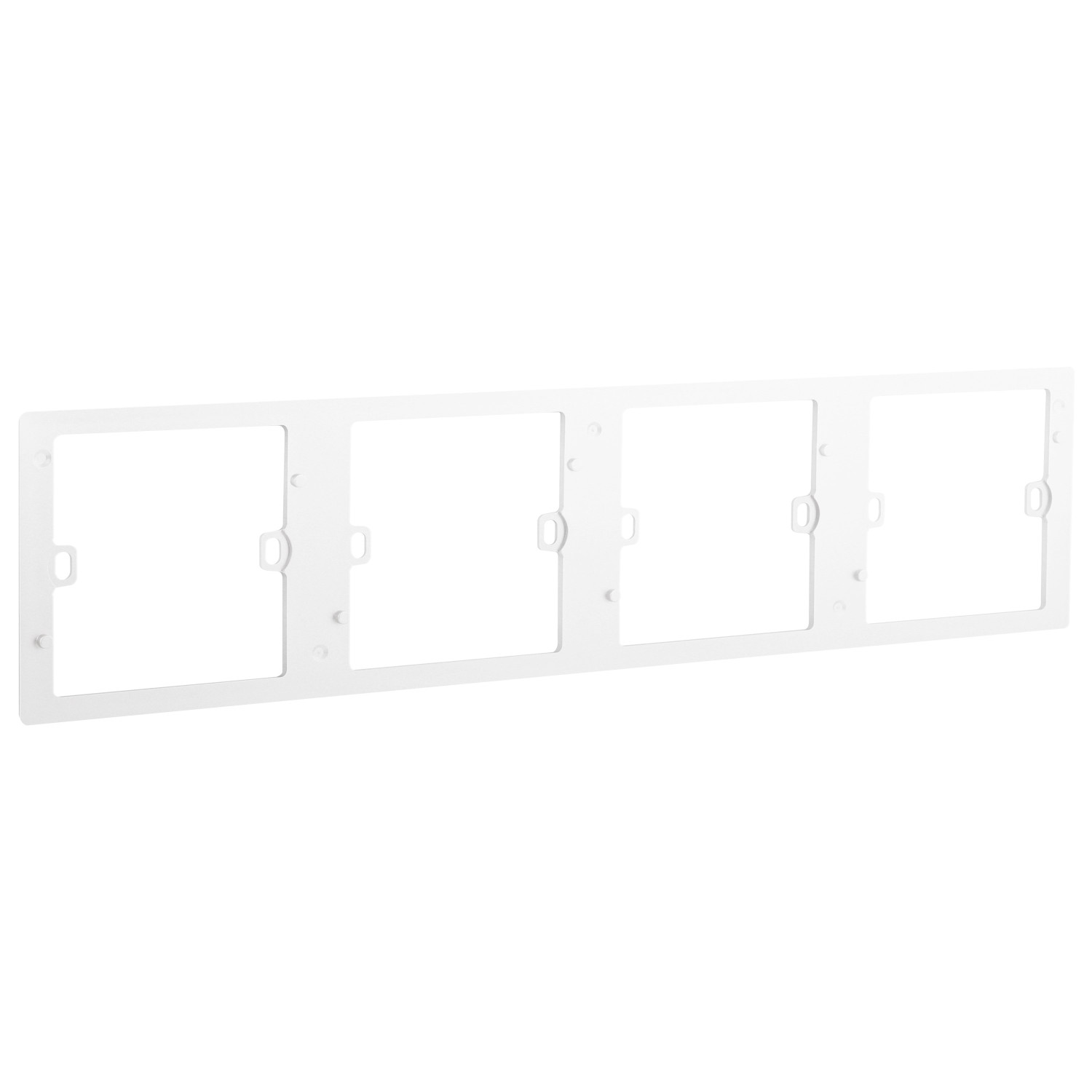LEGRAND - Support Frame/Front Plate Mallia, 4 Gang, Brushed Aluminium