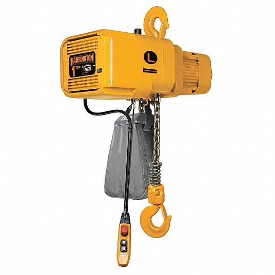 H4 Electric NER Chain Hoist, 2,000 lb. Load Capacity, 230V, 20 ft. Hoist Lift, Lift Speed 28/4.5 fpm, 2 Speed
