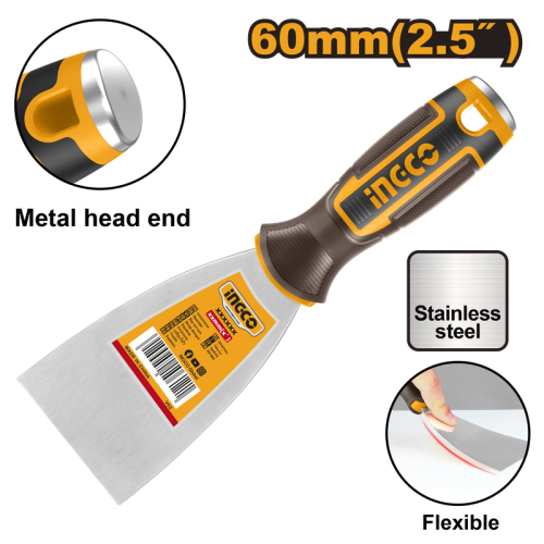 Putty Trowel Stainless with Soft Grip Handle 60mm 2.5"سكين معجون 60 ملم 2.5 بوصة