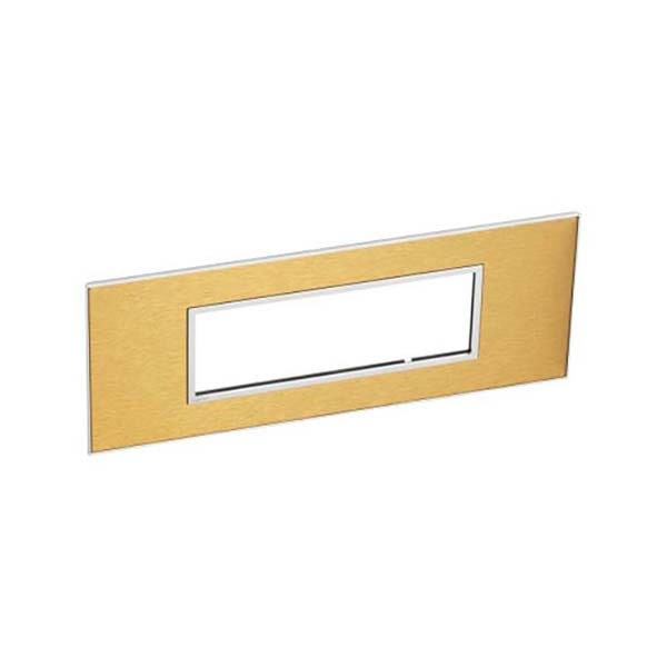 LEGRAND - Plate Arteor, Italian/French/German, Square, 6 Modules, Gold Brass
