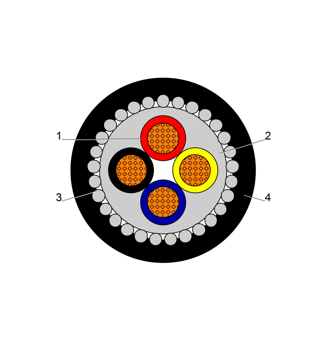 BAHRA CABLES - Power Cable Low Voltage, XLPE Copper SWA, 4x6mm, 600/1000V, Black - RM IEC 60502-1 FR-IEC 60332-1