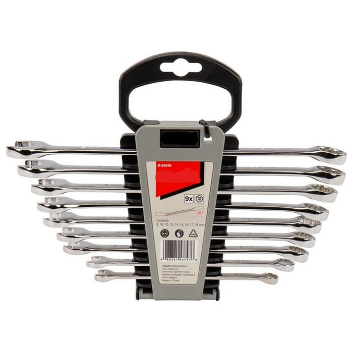 Open-End Combination Wrench Set, 9 pieces, Size 8 -18mm