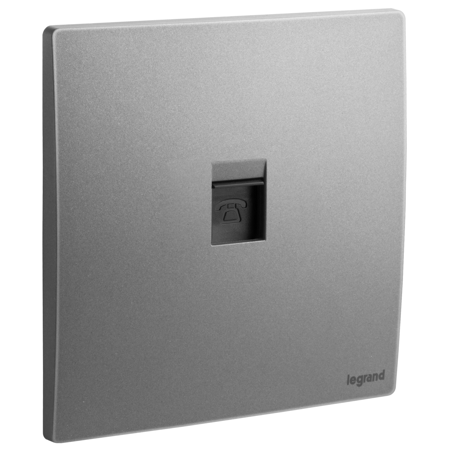 LEGRAND - Telephone Socket Mallia, RJ 11, 4 Contacts, Dark Silver