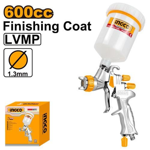 Air spray gun 600 CC Plastic bowl مسدس طلاء طاسة من الاعلي بلاستيك