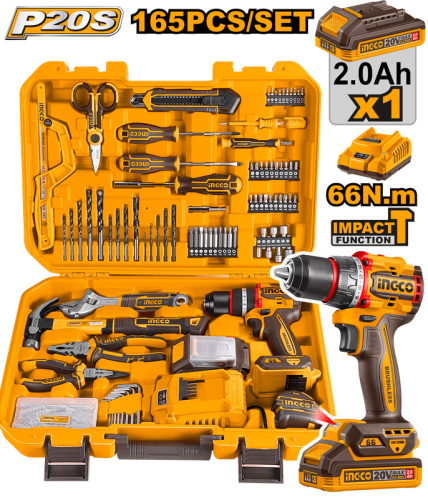 Impact Drill with 165 Pcs Tools Set 20 66 165