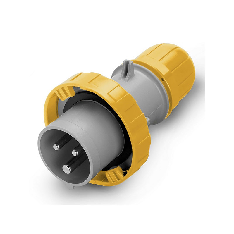 SCAME - Industrial Plug, 16A, 2P+E, 4h, IP66/IP67/IP69, 100-130V, 50Hz, 60Hz, Perforating Terminals