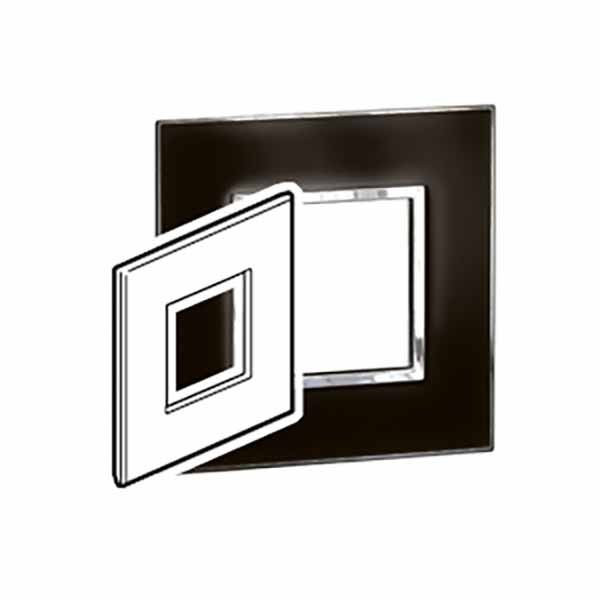 LEGRAND - Plate Arteor for 1 Gang Box, BS, Square, 2 Modules, Mirror Black