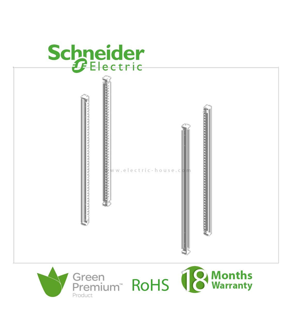 SCHNEIDER - Set Of 4 Vertical Uprights For Spacial SF Enclosure. Height: 2000mm, RAL 7035