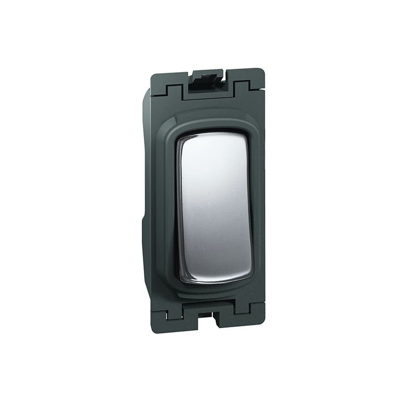 LEGRAND - Switch Grid Module Synergy, 2 Way, Retract Centre Off, 20AX, 250V~, SD Polished Stainless Steel
