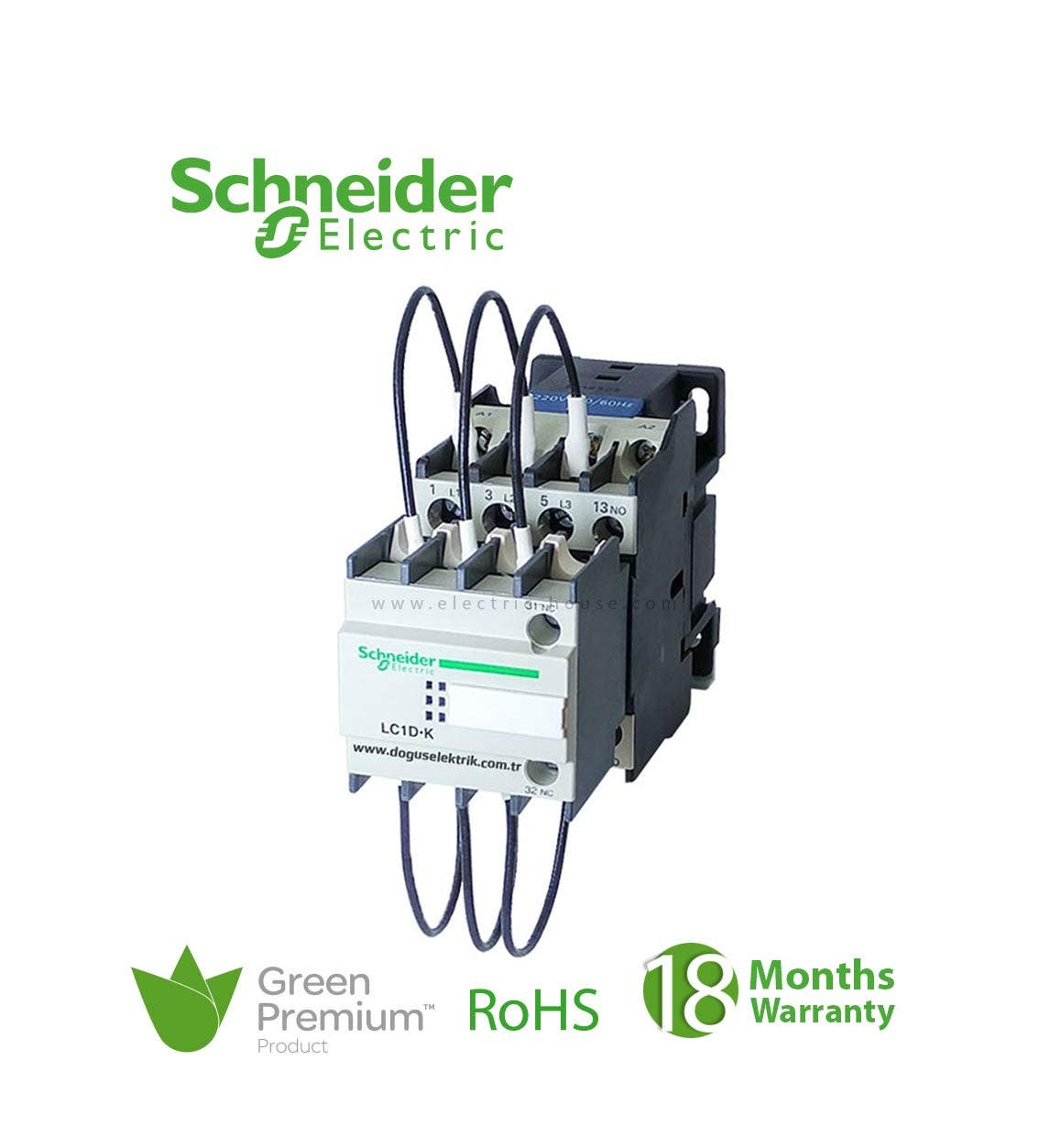SCHNEIDER - Tesys Lc1D.K, Contactors For Capacitor Bank, 3P, 25 Kvar