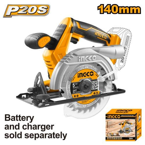 Cordless Circular saw 140mm 20V Without charger and batteryمنشار خشب صينية شحن 20 فولت ليثيوم بدون بطارية وشاحن