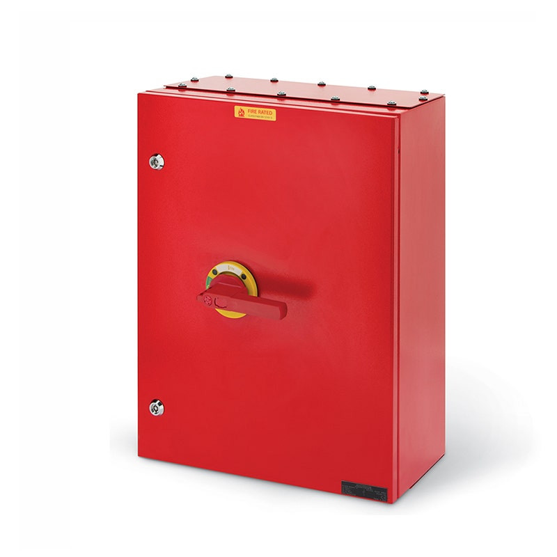SCAME - Enclosed Switch Disconnector, 400A, 3P+N, IP65, 500x700x250mm, FR5, IK10, Emergency, Yellow/Red, Fire Rated