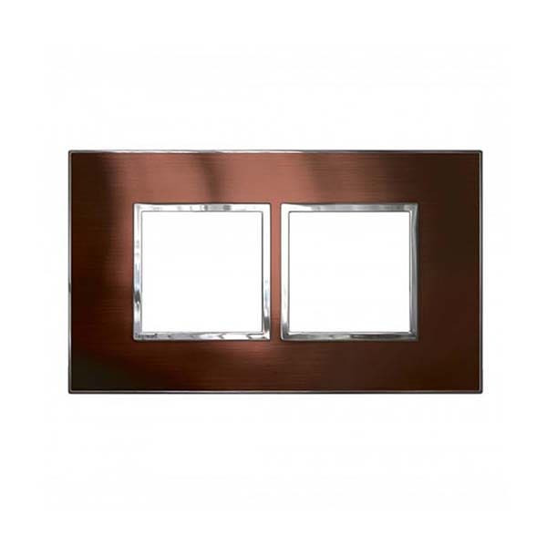 LEGRAND - Plate Arteor, BS, Square, 4 Modules, 2 Gang, Brushed Metal Pink Champagne