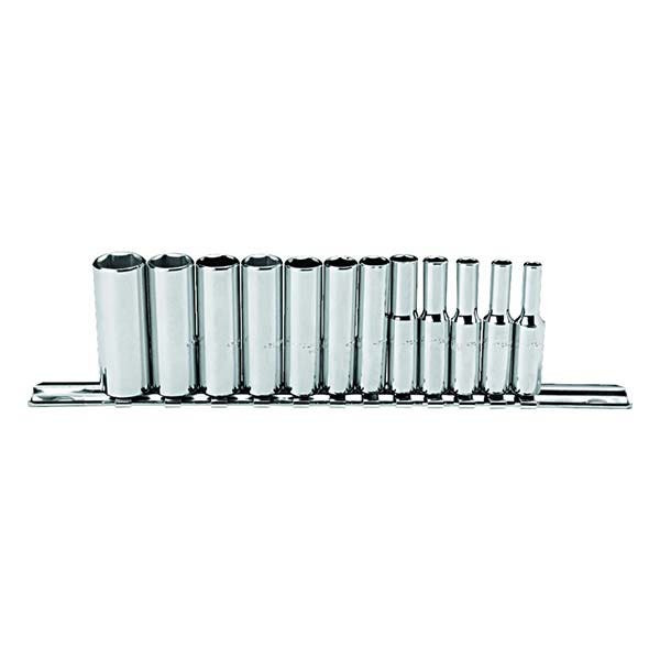 PROTO - 1/4" Drive Metric Deep Socket Set, 12 Pieces, 6 Point