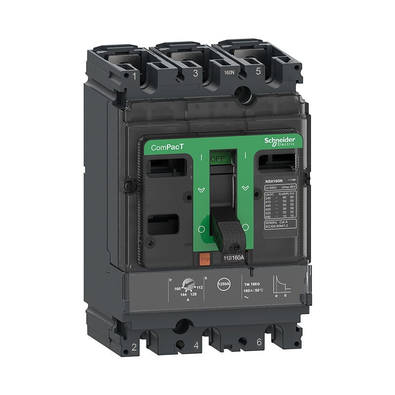 شنايدر - قاطع 250 أمبير - 3 خط - NSX250N, 50kA at 415VAC, TMD Trip Unit
