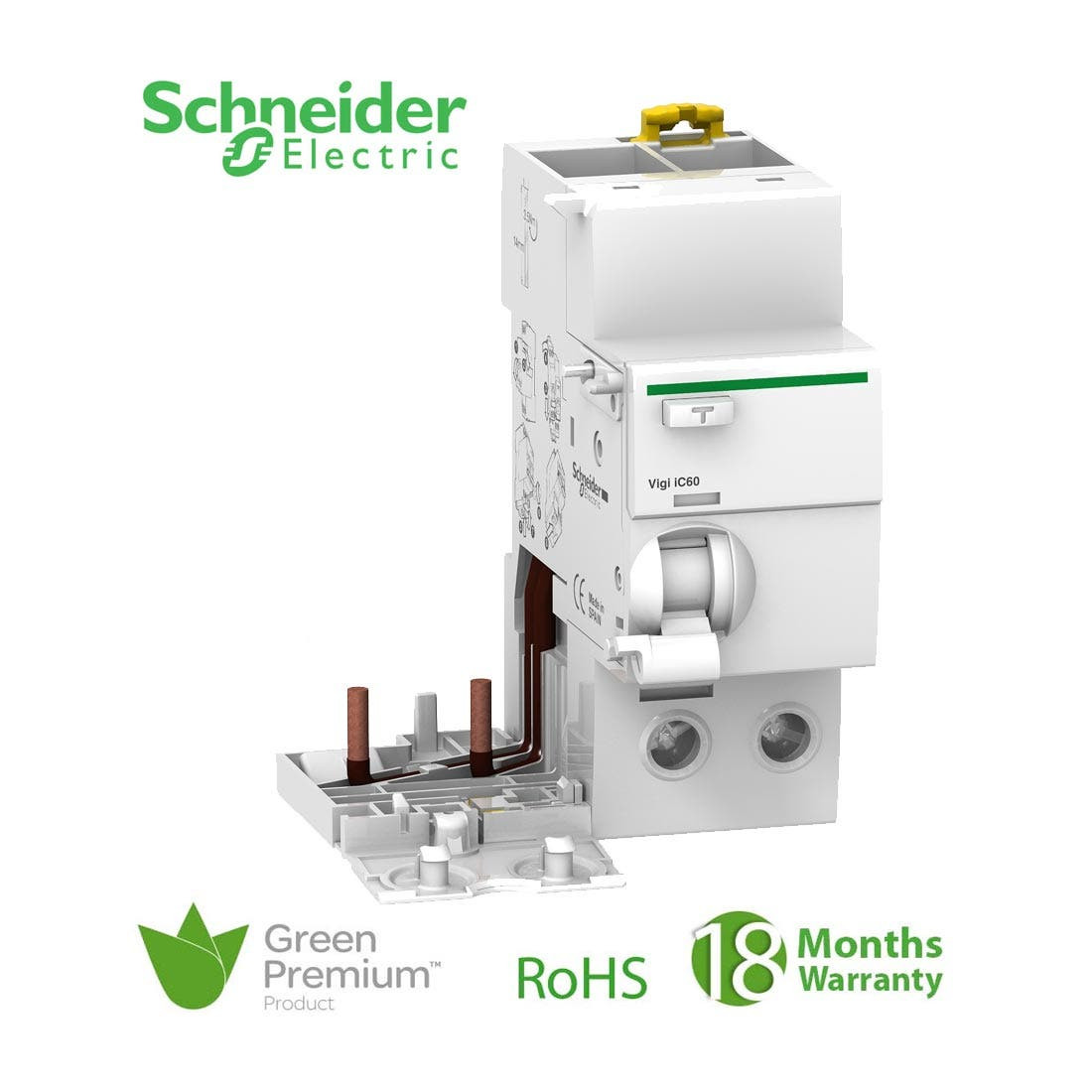 SCHNEIDER - Vigi IC60, Earth-Leakage add-on Block, 2P, 40A, 300mA, AC Type