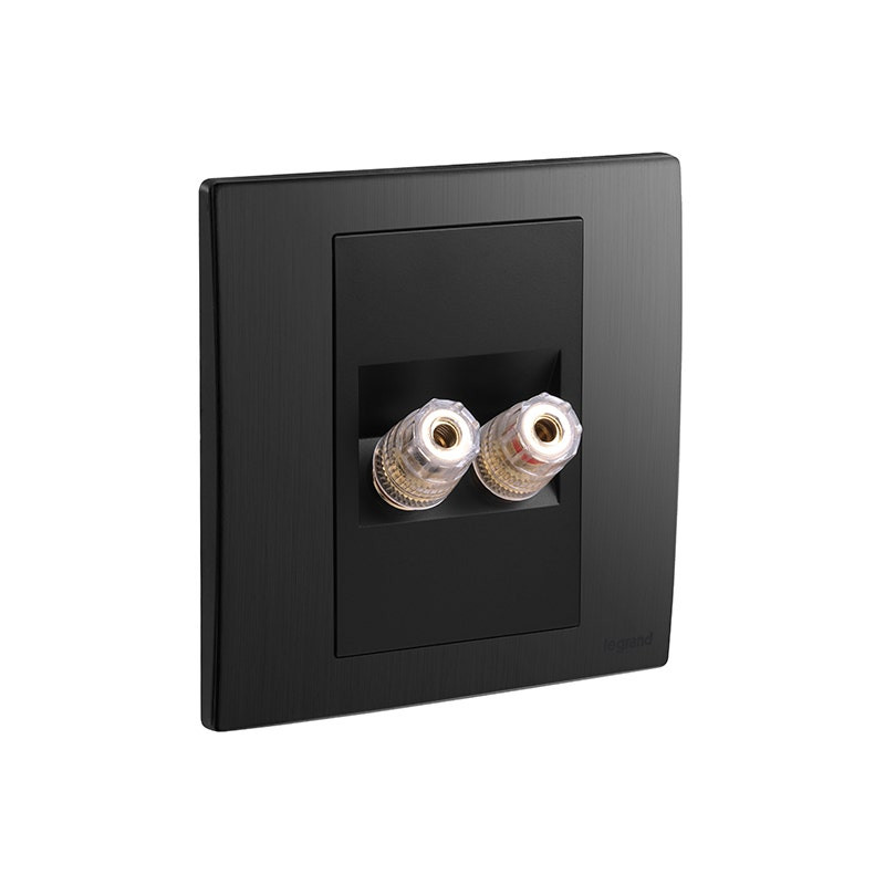 LEGRAND - Single Loudspeaker Socket Outlet Mallia Senses, 1 Gang, Brushed Black
