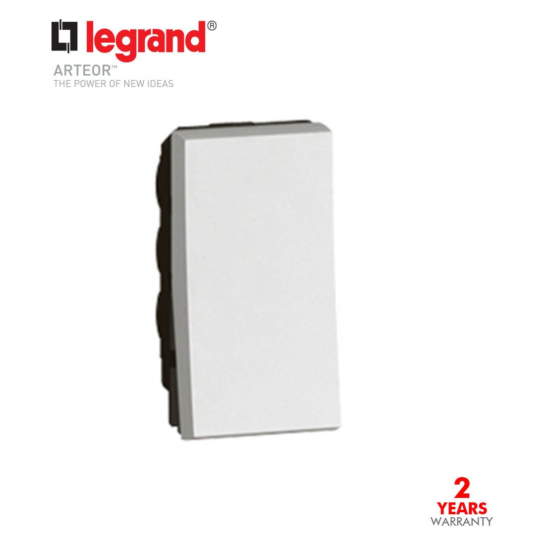 LEGRAND - 1-Way Switch Arteor, 10 AX 250 V~, Round, 1 Middle Modules, White