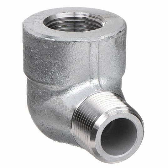 Street Elbow, 90° Forged Steel, 1/4Inch x 1/4Inch Pipe Size, NPT x NPT, Class 3000
