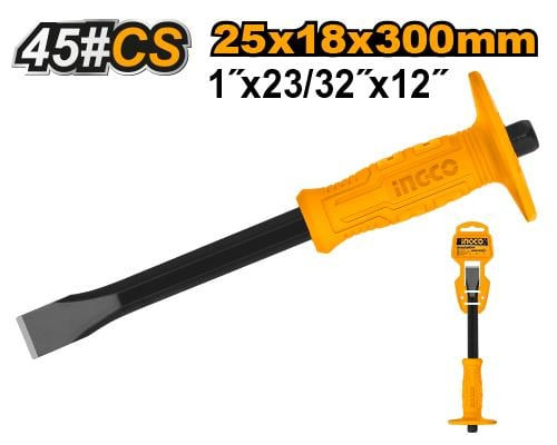 Concrete chisel with Handle 25*18*300mmازميل خرساني مسطح اجنة بمقبض للحماية