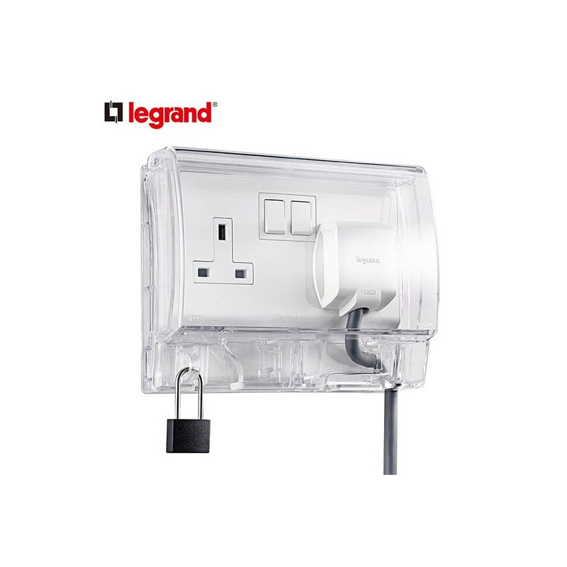 LEGRAND - Weatherproof Socket Cover Plexo, IP55, 2 Gang, 162.6Lx130.6x50mm