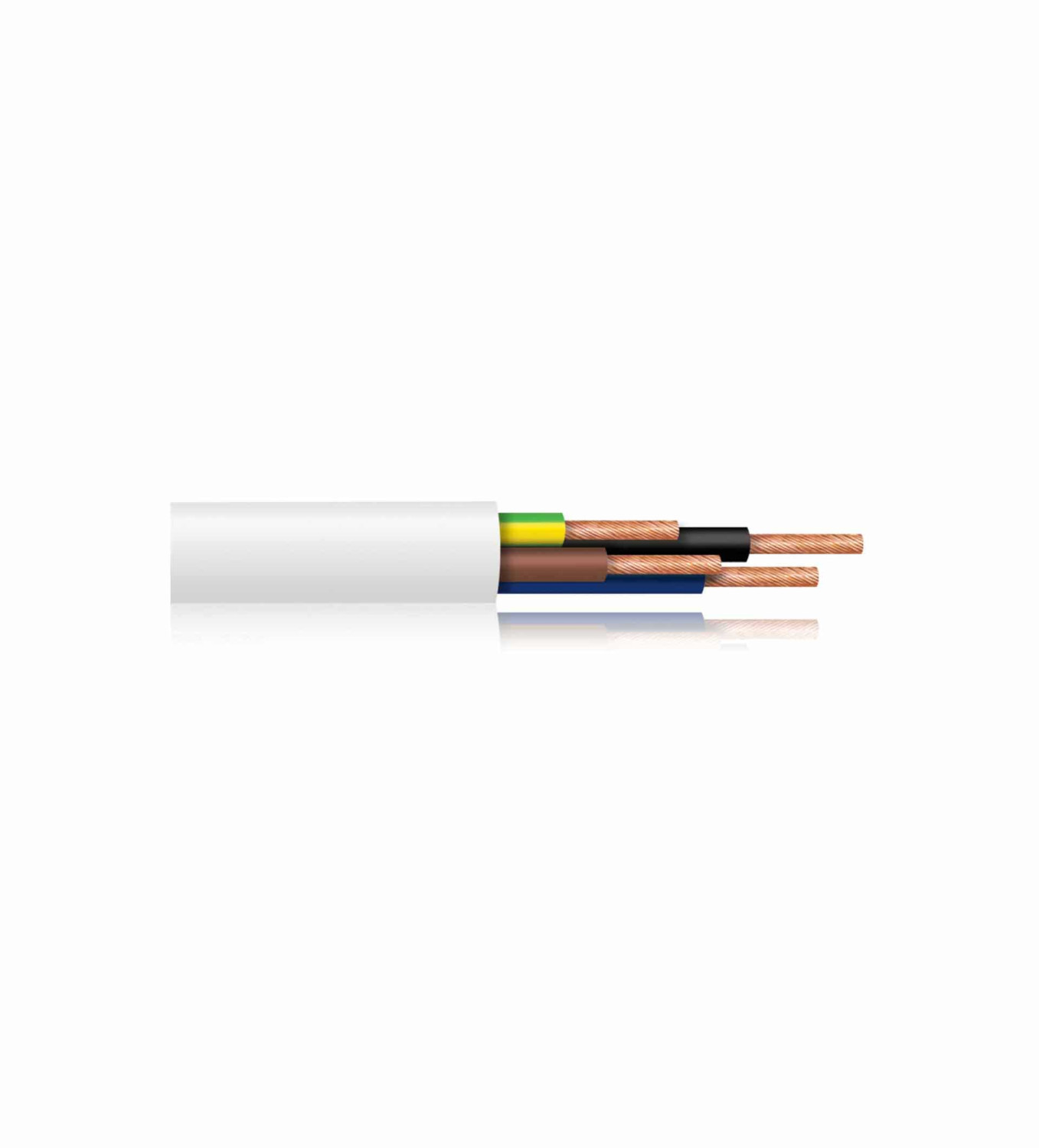 BAHRA CABLES - British Standard, Flexible Cable, 4x1.5mm, 300-500V, White