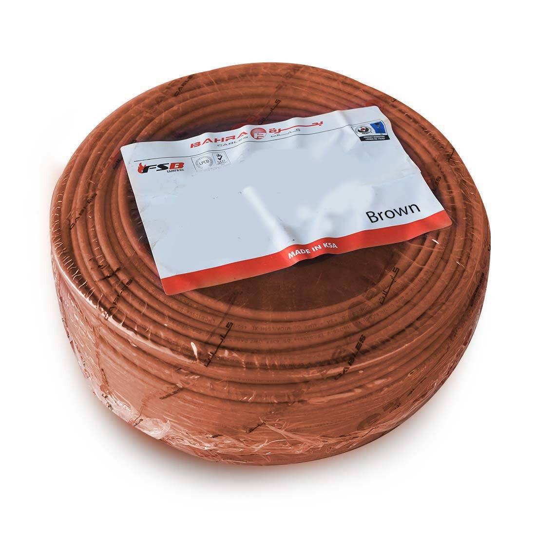 BAHRA CABLES - British Standard, LSOH NYA Wire, 1x10mm, 450/750V, Brown