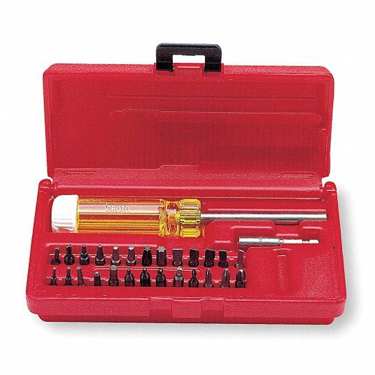 Multi-Bit Screwdriver, 26 Tips, 8-inch Overall Length, Magnetic, Ergonomic Grip, Single End