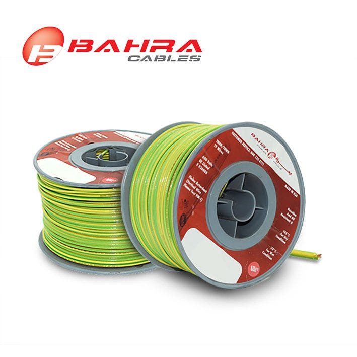 BAHRA CABLES - American Standard, THHN Wire, 14 AWG, 600V, Green/Yellow 