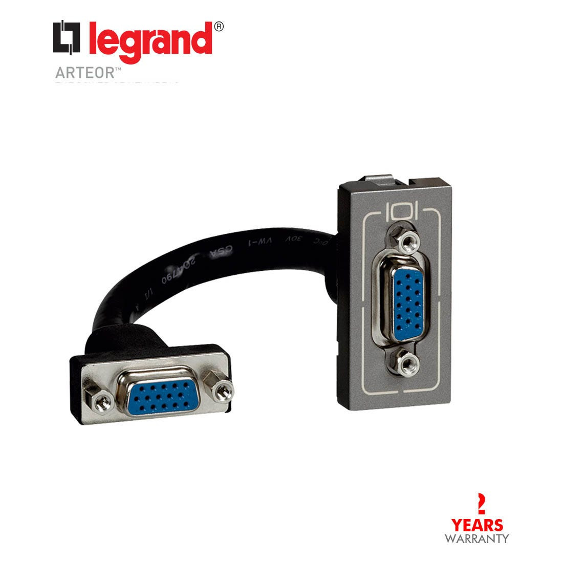 LEGRAND - Female HD 15 Socket Preconnected 1Mod, Magnes