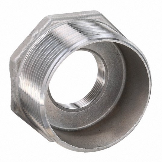 Hex Reducing Bushing: 3Inch x 3Inch Fitting Pipe Size, 316 Stainless Steel, Male NPT x Female NPT