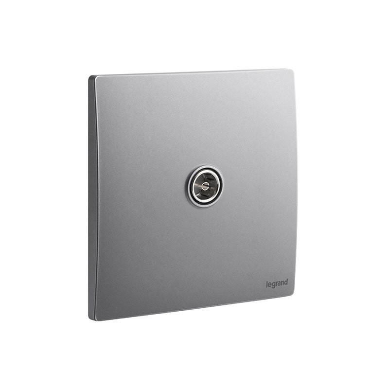 LEGRAND - Male Terminal TV Socket Outlet Mallia Senses, 1 Gang, Dark Silver