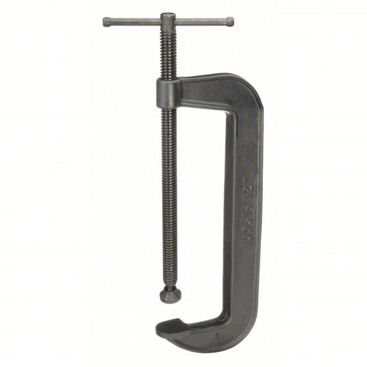 C-Clamp, 12 inch Max. Opening, 3 5/8 inch Throat Depth, Cast Iron, 2,850 lb Clamping Pressure