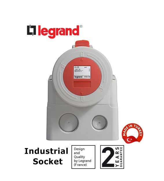 LEGRAND - Surface Mounting Socket P17, IP66/67, 380/415 V~, 32 A, 3P+E