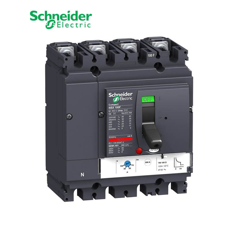 شنايدر - قاطع رئيسي 80 أمبير - ComPact NSX100F, 36 kA at 415 VAC, TMD Trip Unit 80A, 4P 4d