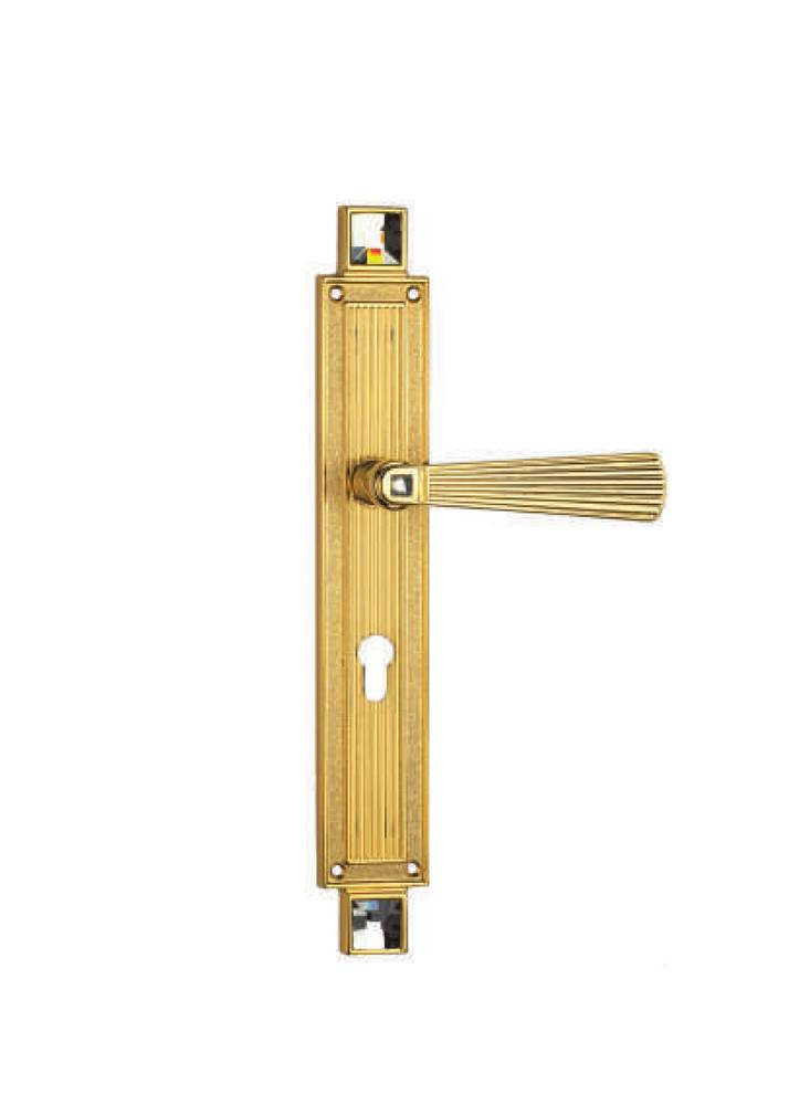 1058 Doorknob Gold with Kale Blue Crystal