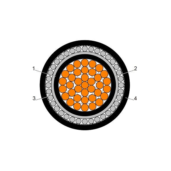 BAHRA CABLES - Power Cable Low Voltage, XLPE Copper AWA, 1x185mm, 600/1000V, Black - RM IEC 60502-1 FR-IEC 60332-1
