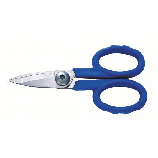 Electricians Scissors, Right-Hand, 5 1/2 inch Overall Length, Straight, Stainless Steel, Fine