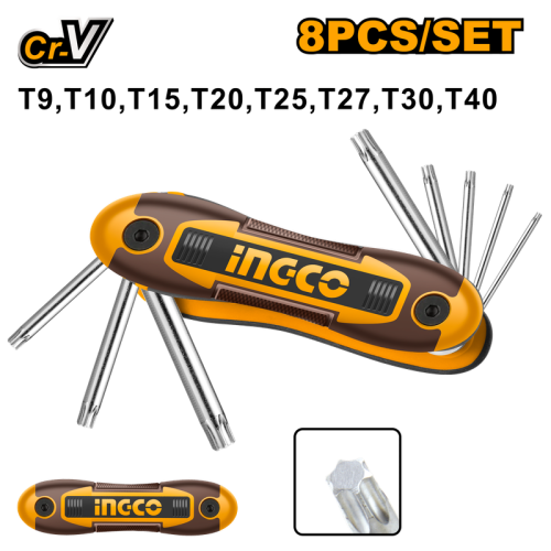 8pcs torx key set( Pocket) T9-T40طقم الانكية 8 قطع ميدالية مشرشر