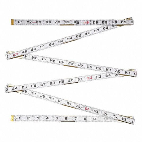Two Way Reading Folding Rule: Std, Feet, Inches, and 1/16 inch On Both Sides and Edges